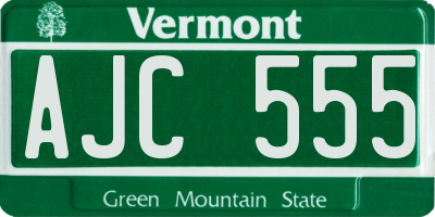 VT license plate AJC555