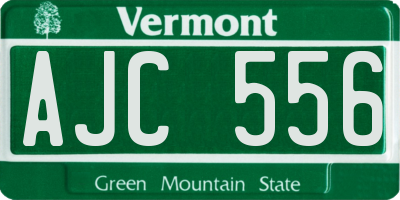 VT license plate AJC556