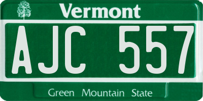 VT license plate AJC557