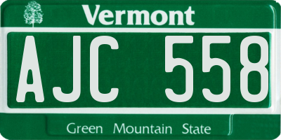 VT license plate AJC558