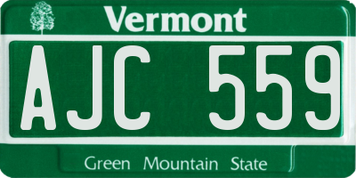 VT license plate AJC559