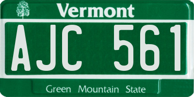 VT license plate AJC561