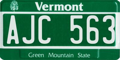 VT license plate AJC563