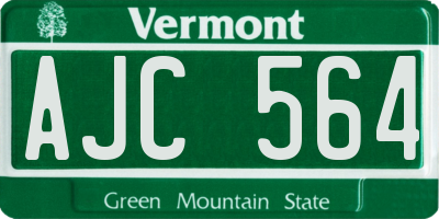 VT license plate AJC564