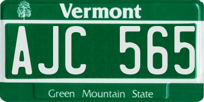 VT license plate AJC565