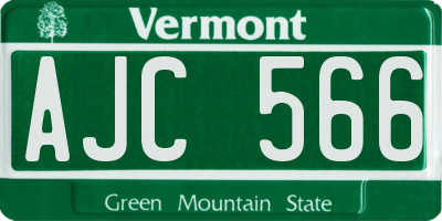VT license plate AJC566