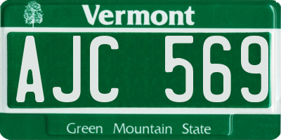 VT license plate AJC569