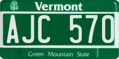 VT license plate AJC570