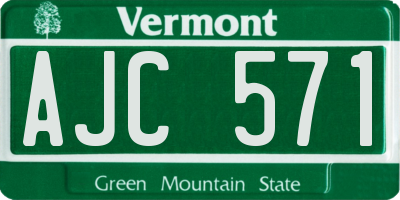 VT license plate AJC571