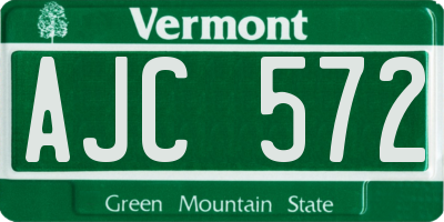 VT license plate AJC572