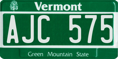 VT license plate AJC575