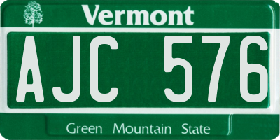 VT license plate AJC576