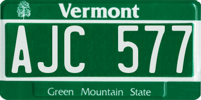VT license plate AJC577