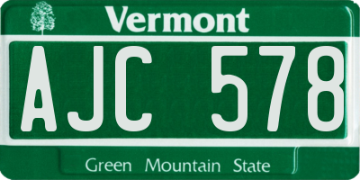VT license plate AJC578