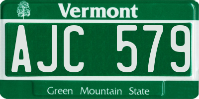 VT license plate AJC579