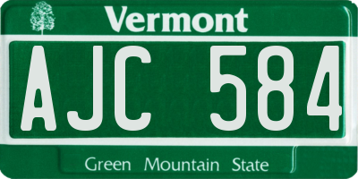 VT license plate AJC584