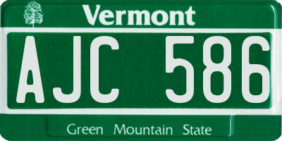VT license plate AJC586