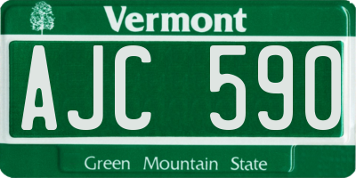 VT license plate AJC590