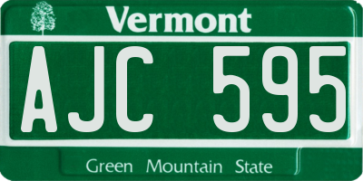 VT license plate AJC595