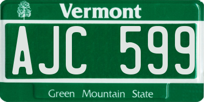 VT license plate AJC599