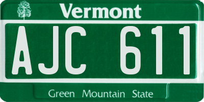 VT license plate AJC611
