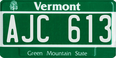 VT license plate AJC613