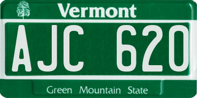 VT license plate AJC620