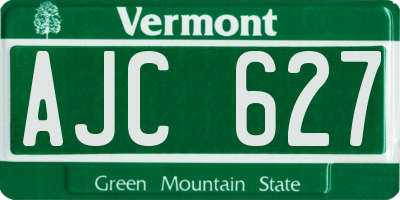 VT license plate AJC627