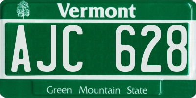 VT license plate AJC628