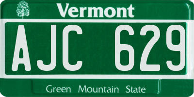 VT license plate AJC629