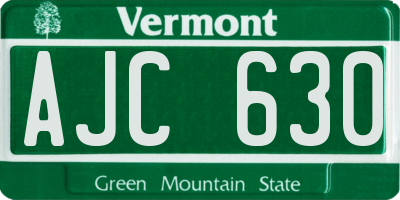 VT license plate AJC630