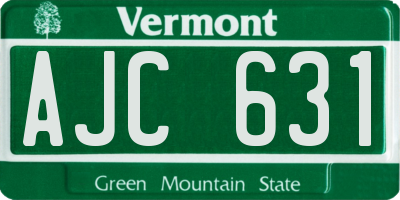 VT license plate AJC631