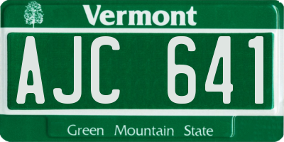 VT license plate AJC641