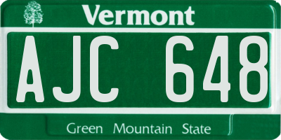 VT license plate AJC648