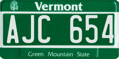 VT license plate AJC654