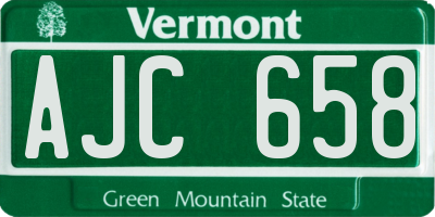 VT license plate AJC658