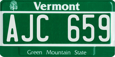 VT license plate AJC659