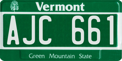 VT license plate AJC661