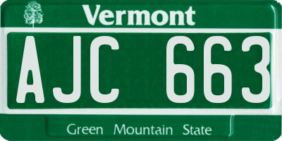 VT license plate AJC663