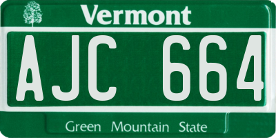 VT license plate AJC664