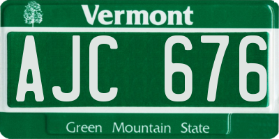VT license plate AJC676