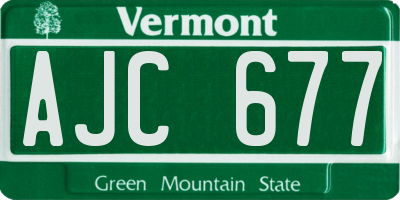 VT license plate AJC677
