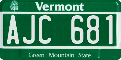 VT license plate AJC681