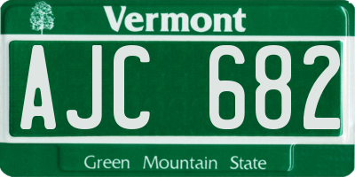 VT license plate AJC682