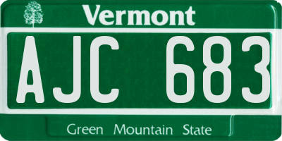 VT license plate AJC683