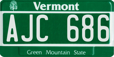 VT license plate AJC686