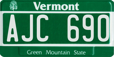 VT license plate AJC690