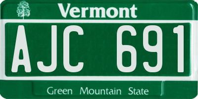 VT license plate AJC691