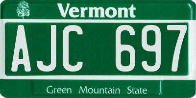 VT license plate AJC697