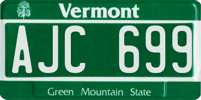 VT license plate AJC699
